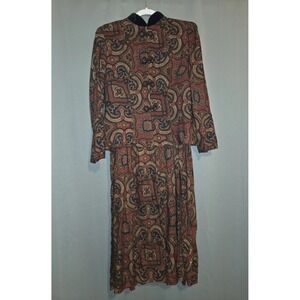 Karin Stevens‎ Petites Vintage 1970s Jacket Midi Dress 2 In 1 Size 10